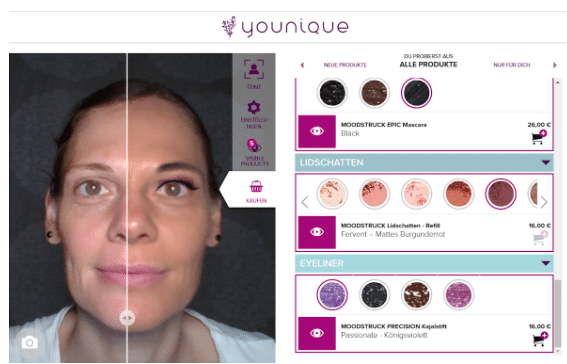 Screenshot Younique App - Augenmakeup