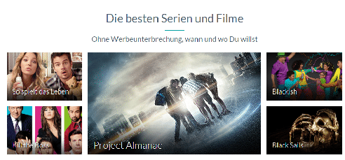 Screenshot Filmangebot von Maxdome